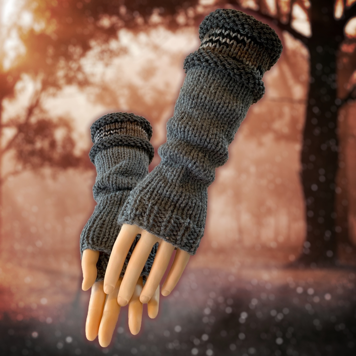 Basic Long Fingerless Gloves FREE Knitting Pattern — by Janis Frank