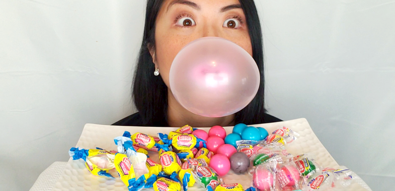 Asmr Gum Chewing Blowing Big Bubbles Intense Bubblegum Chewing Dubble Bubble Gum Assort 2801