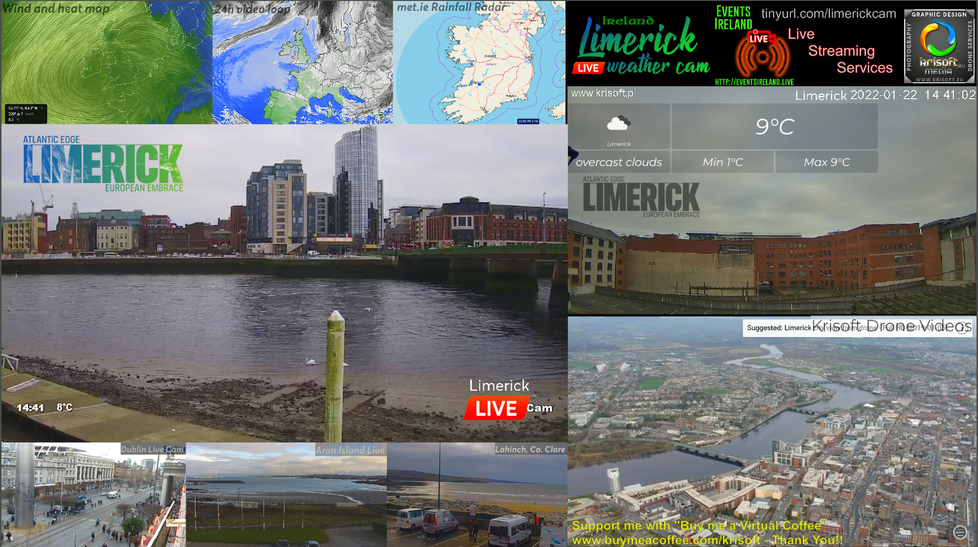 Limerick's Live Weather Camera — KRISOFT Buymeacoffee