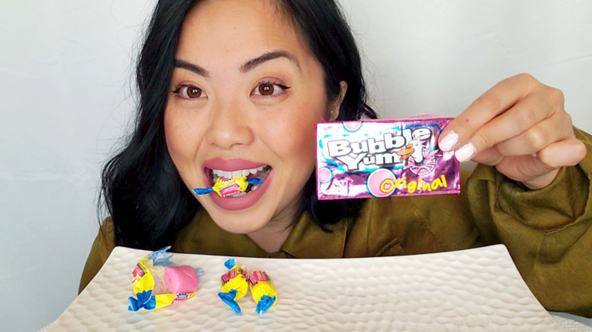 Gum Chewing ASMR, Girl Blowing Big Bubbles, Double Bubble vs. Bubble