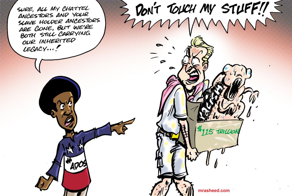 The Insatiable White Appetite for Free Gibs — M. Rasheed Cartoons