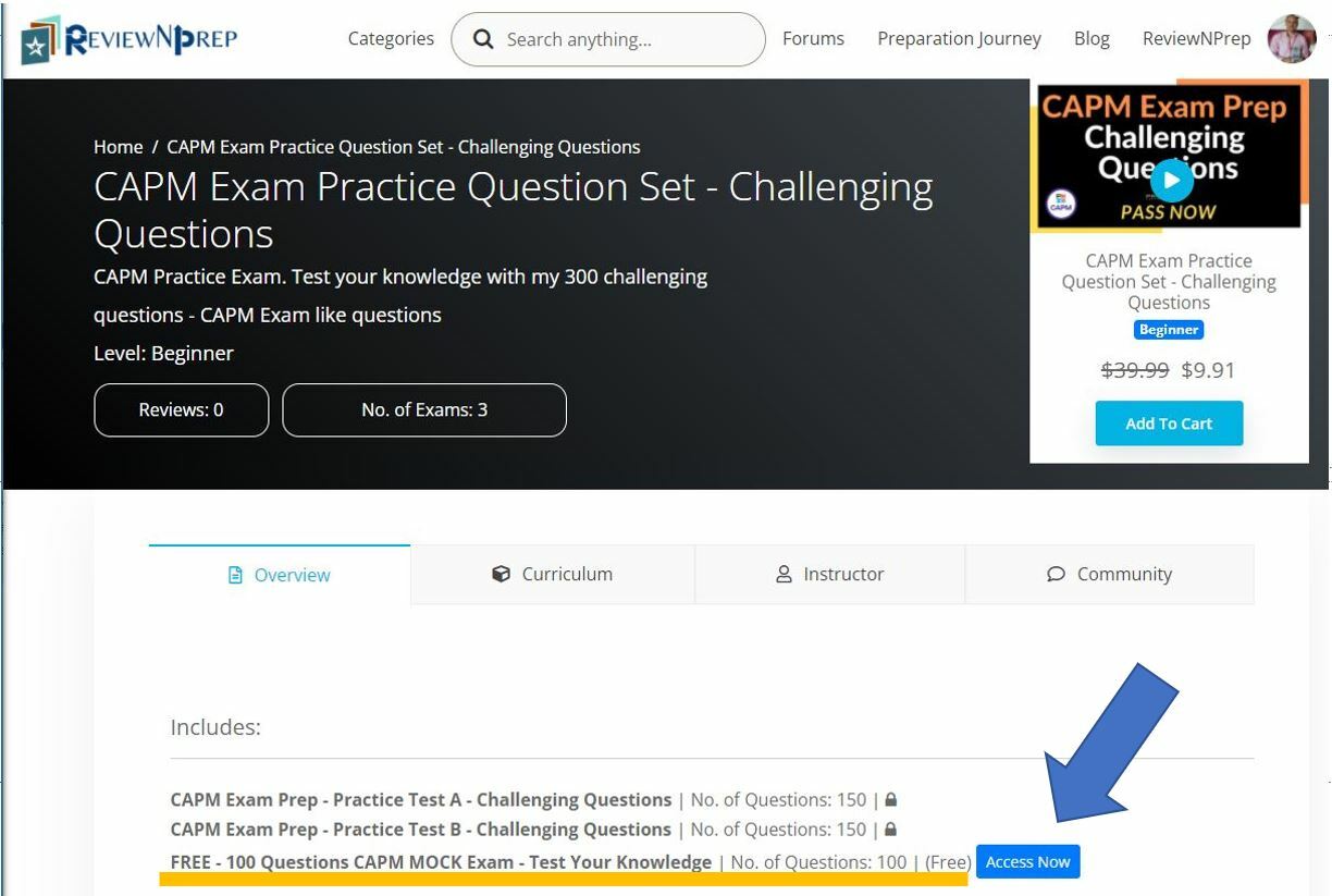 CAPM - 100 Questions Benchmark Test - FREE — Gabor Stramb - 8wks CAPM ...