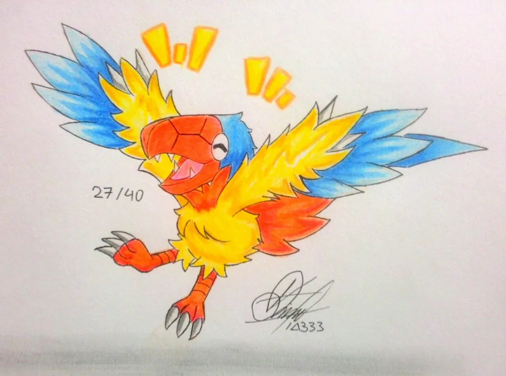 OC] My drawing of Ho-Oh : r/pokemon