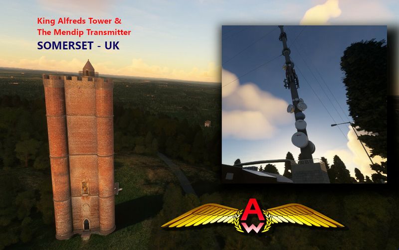 King Alfreds Tower and the Mendip Transmitter