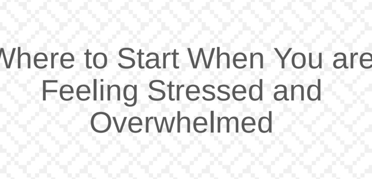 Where to Start When You are Feeling Stressed and Overwhelmed (PDF)
