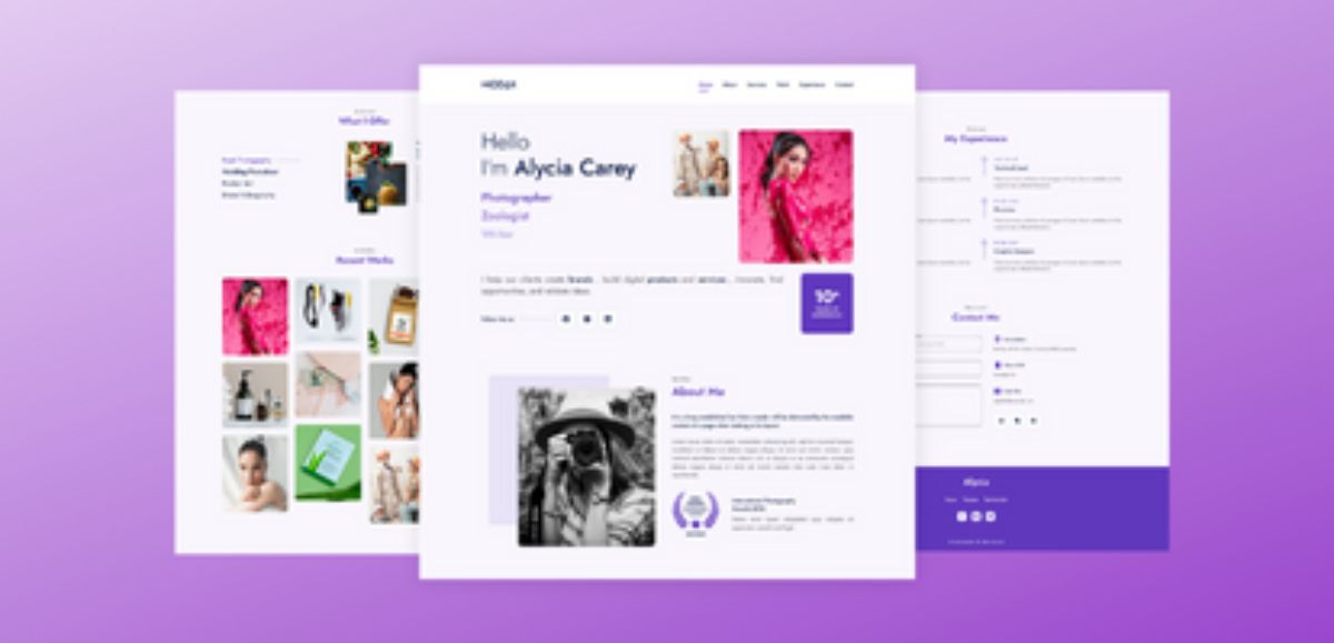 Responsive Personal Portfolio Website Alycia