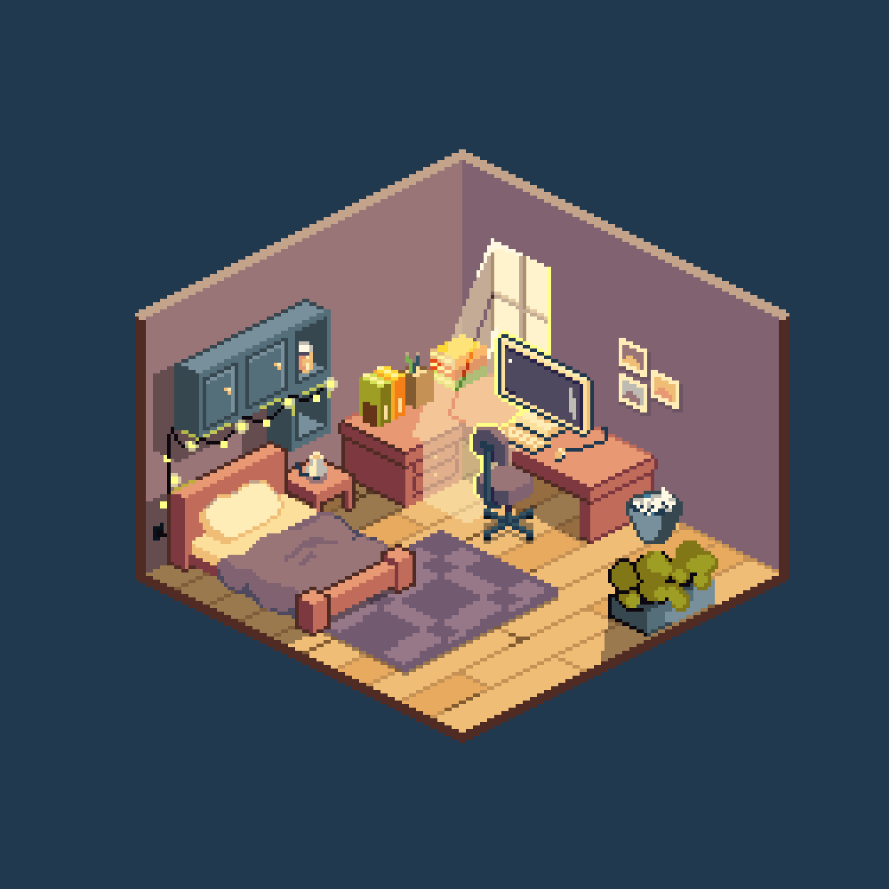 Pixel Art Isometric Room Clo