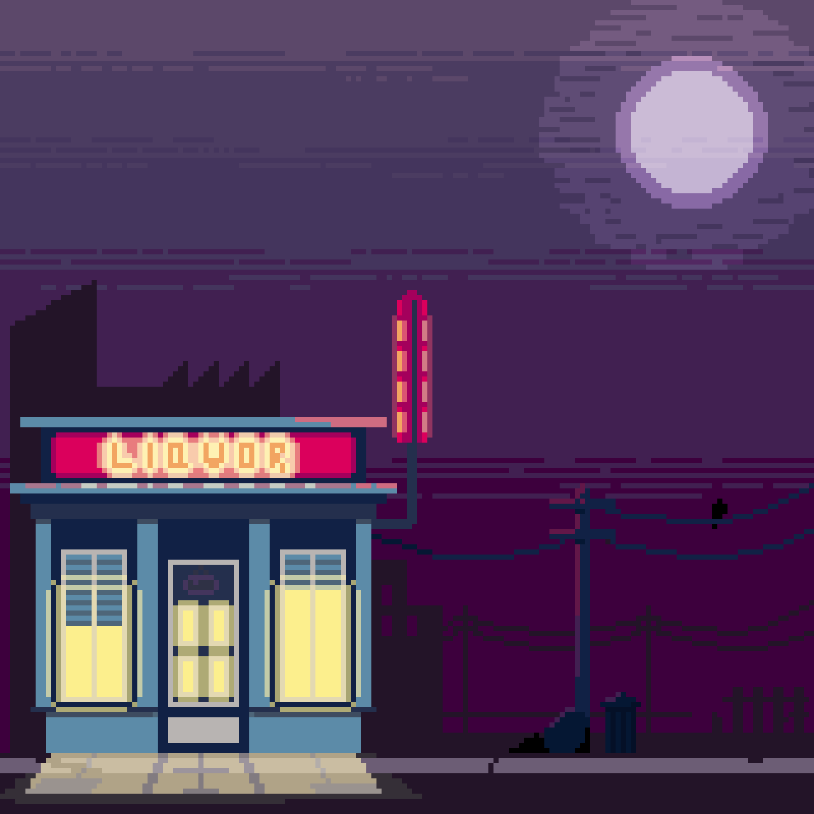 Pixel Art Liquor Store Clo