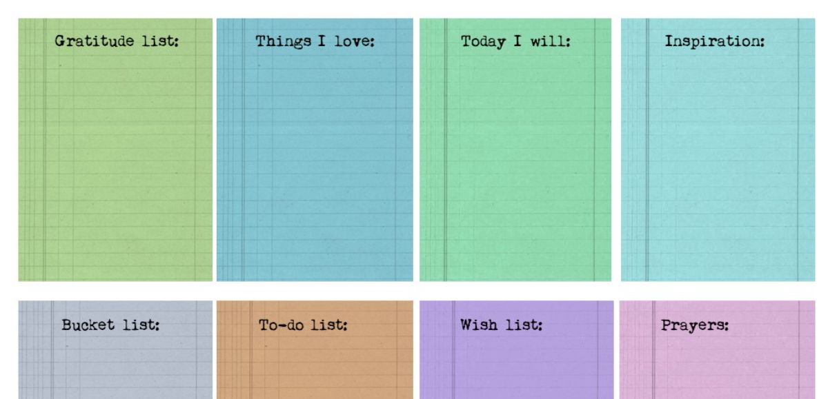 Birthday journal printables - 5 pages