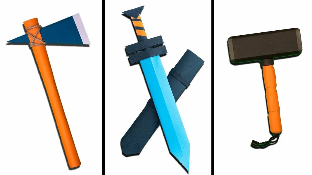 03 Origami paper Ninja Weapons Sword Hammer Axe — TLT lab Hacks