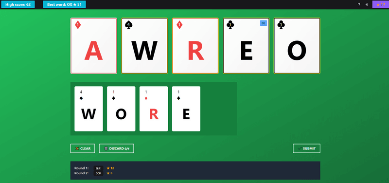 Word/poker game alpha testing