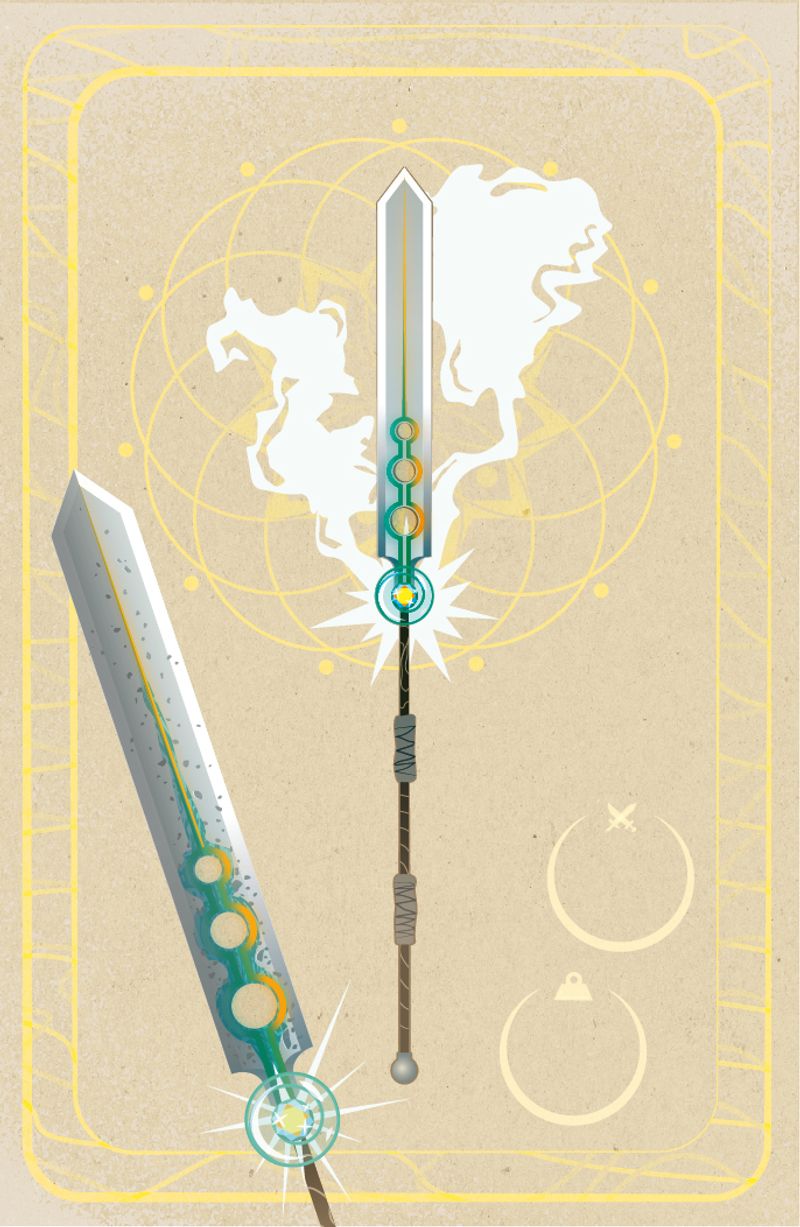 Fantasy Weapon Cards. Polearm, Daggers and Cleaver