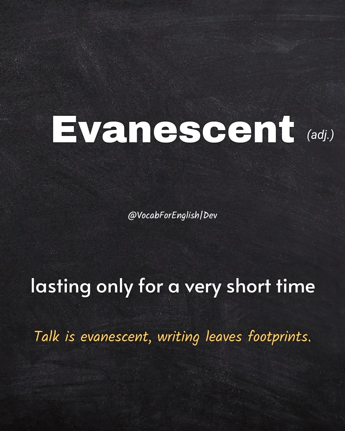 Evanescent Meaning & Example Sentence — Dev