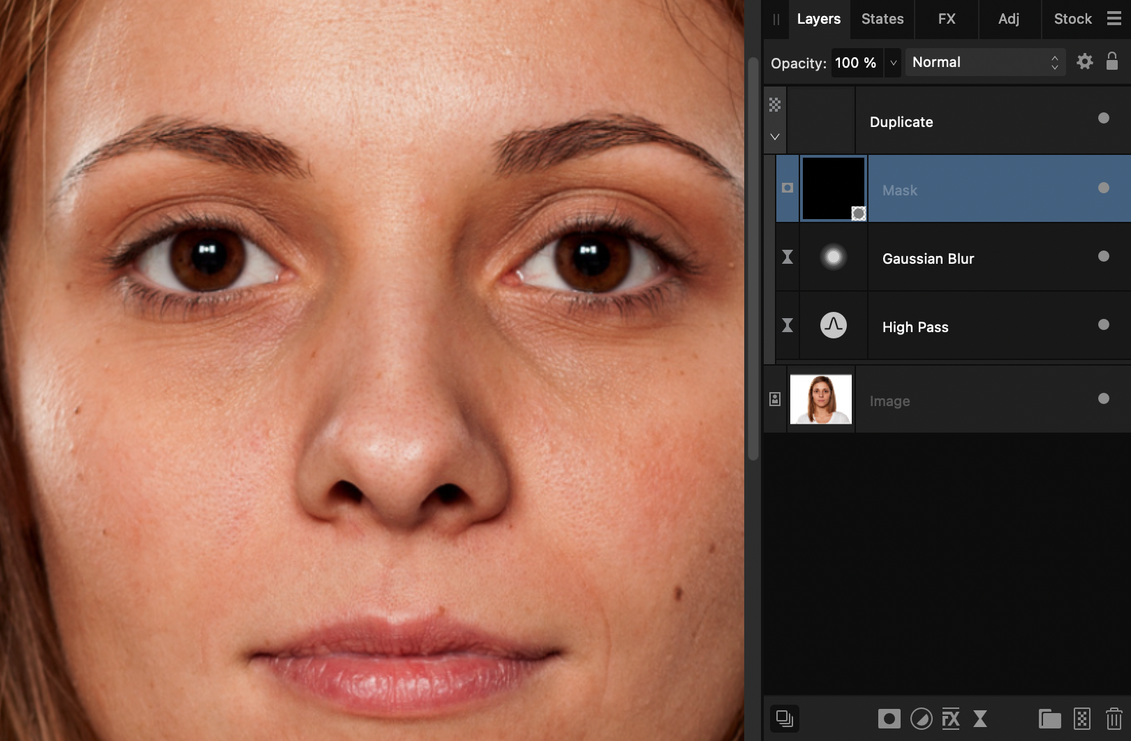 One minute skin smoothing in Affinity Photo — GraphicalFinity