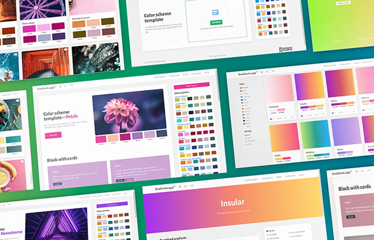 Gradients.app is Service with color solutions for the web and social ...