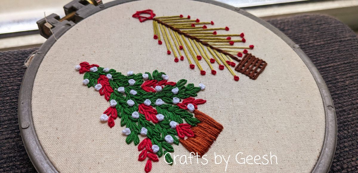 Christmas Trees Hand Embroidery PDF pattern