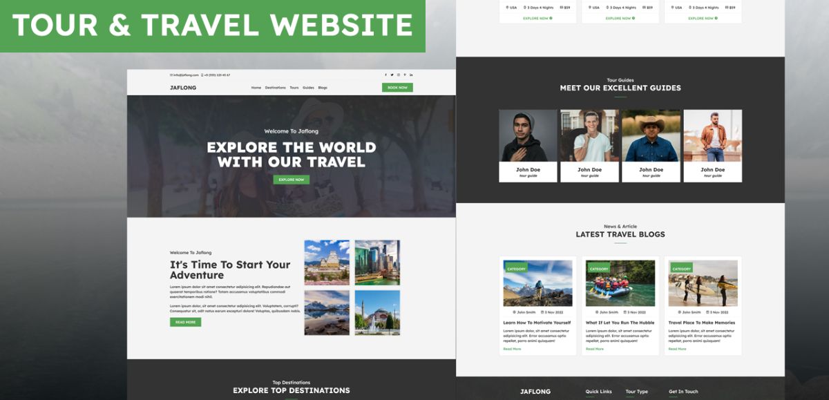 Jaflong | Travel Website using HTML, CSS & JavaScript