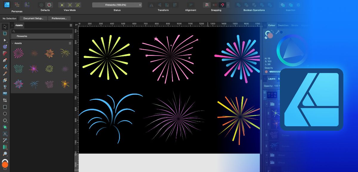 Vector Fireworks - Free Assets for Affinity Designer