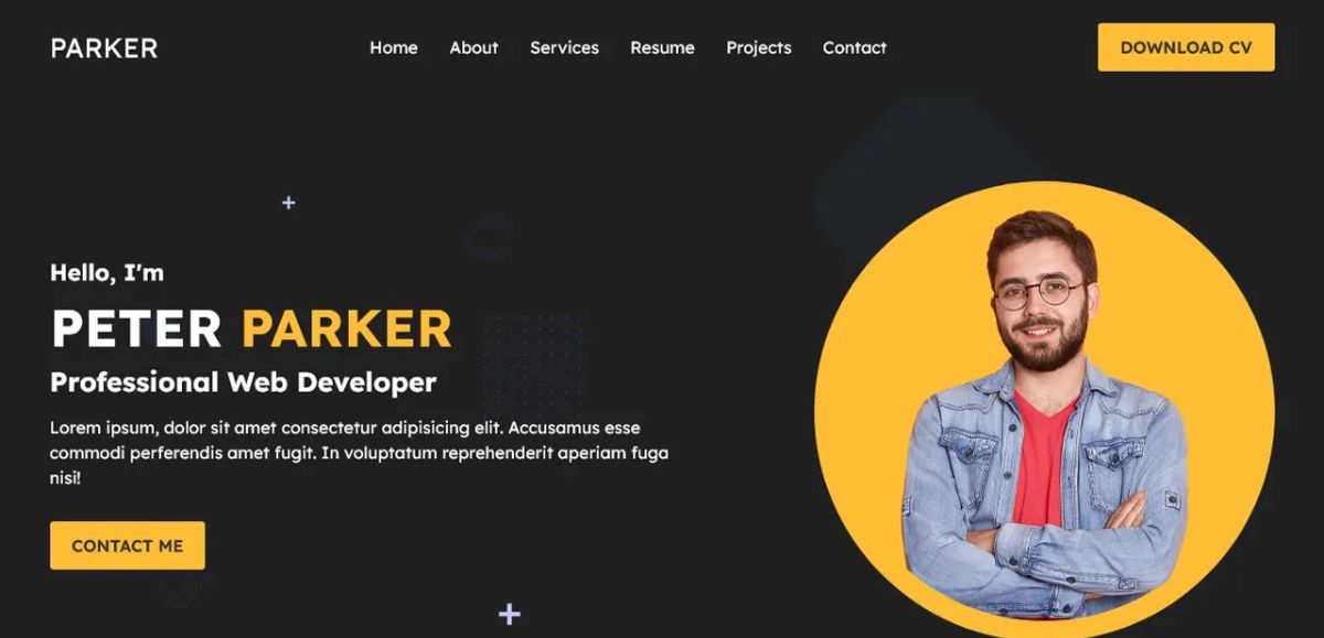 Peter | Portfolio Website using HTML, CSS & JavaScript