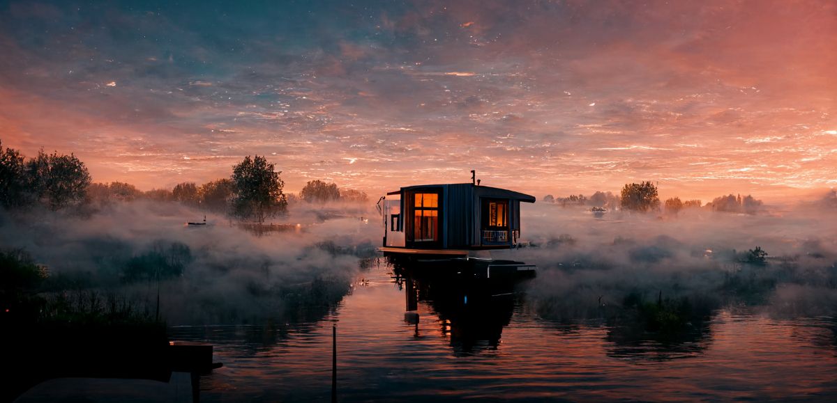Cabin on the lake wallpaper