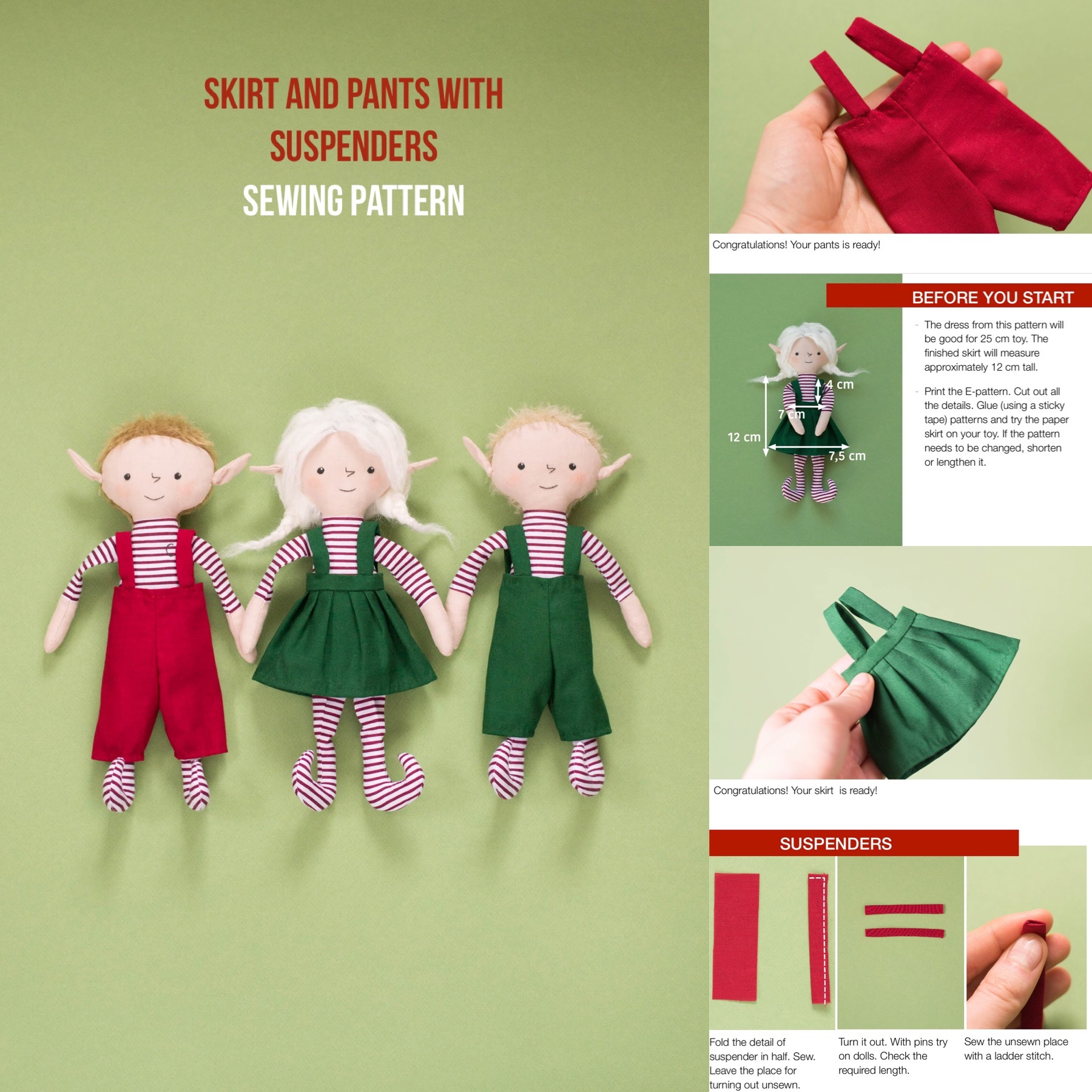 FREE Holiday sewing patterns for Skipper Doll elf costume @   #HappyHolidays #DollClothes - Free Doll Clothes Patterns