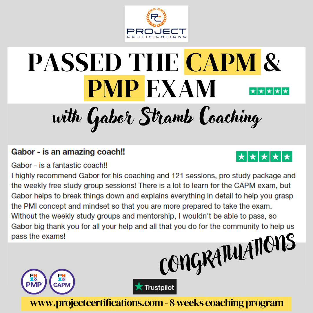 CAPM Exam Coaching — Gabor Stramb - 8wks CAPM & PMP Prep - Buymeacoffee