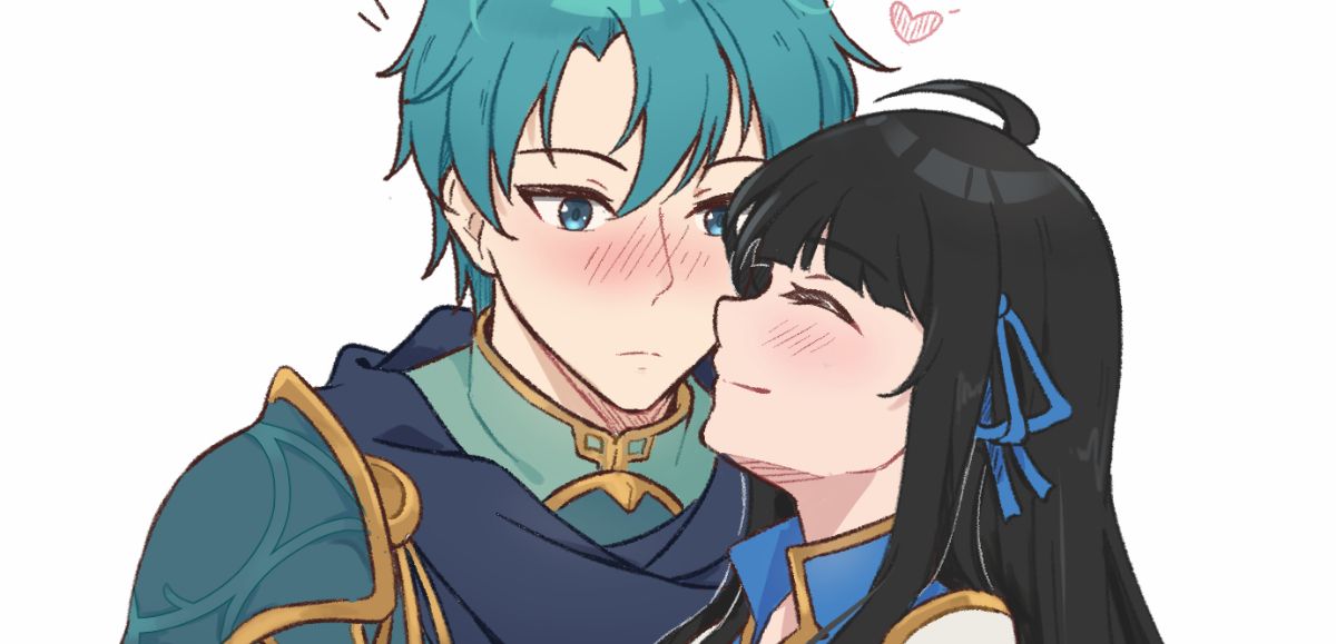 Flat color: Couple Bust up