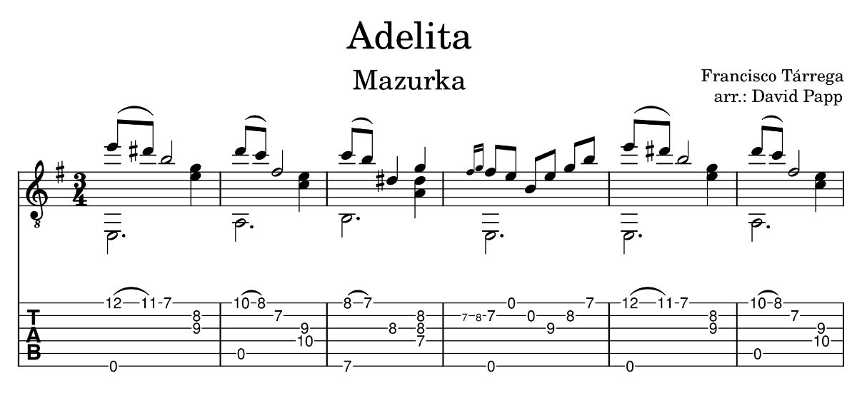 T&aacute;rrega - Adelita (Mazurka)