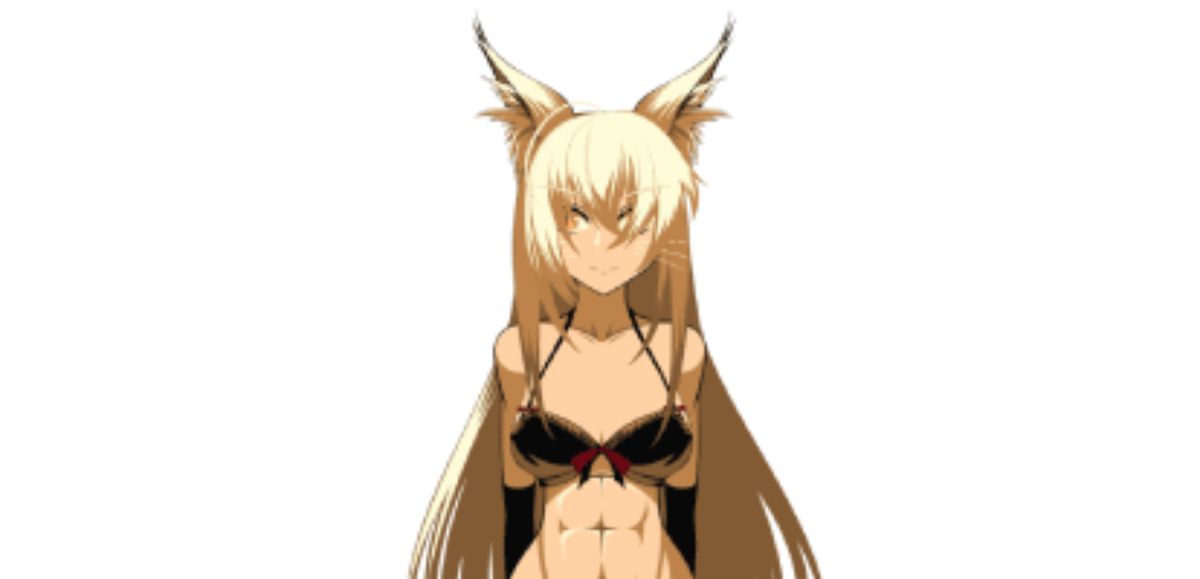 Catgirl with boobs and abs