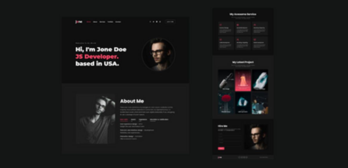 Portfolio Website Jone Doe - Buymeacoffee