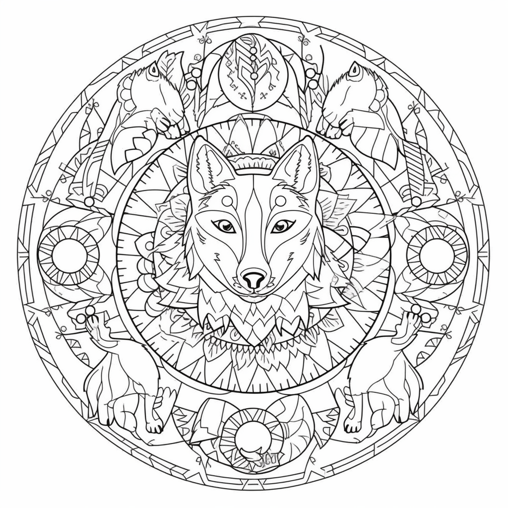 animaux mandala adulte coloration pages 25867534 Art vectoriel