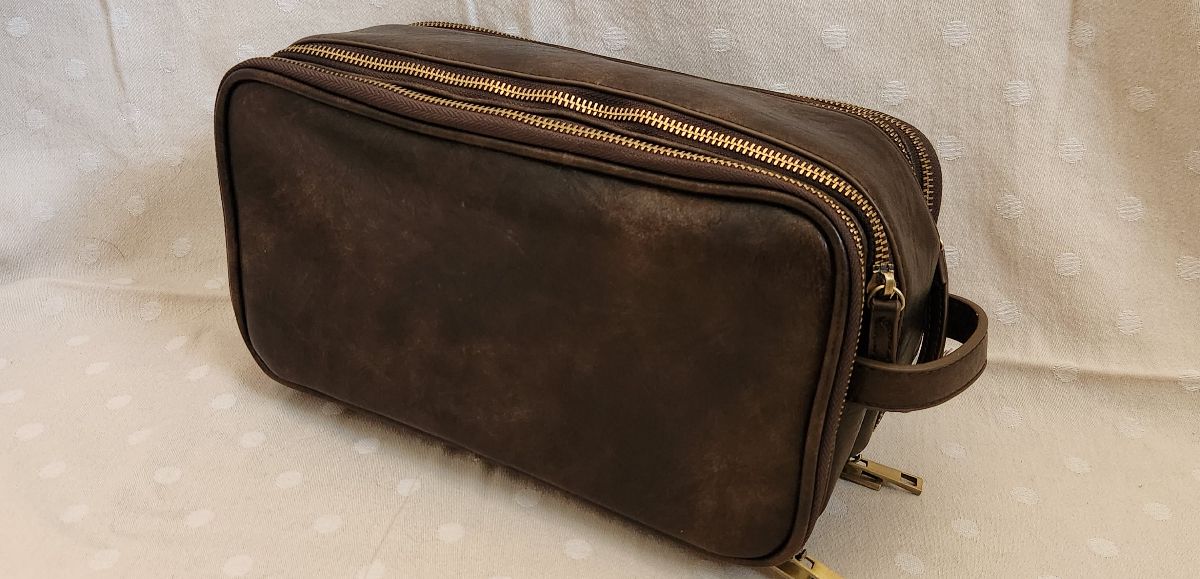 BRAND NEW Leather Toiletry Travel Bag