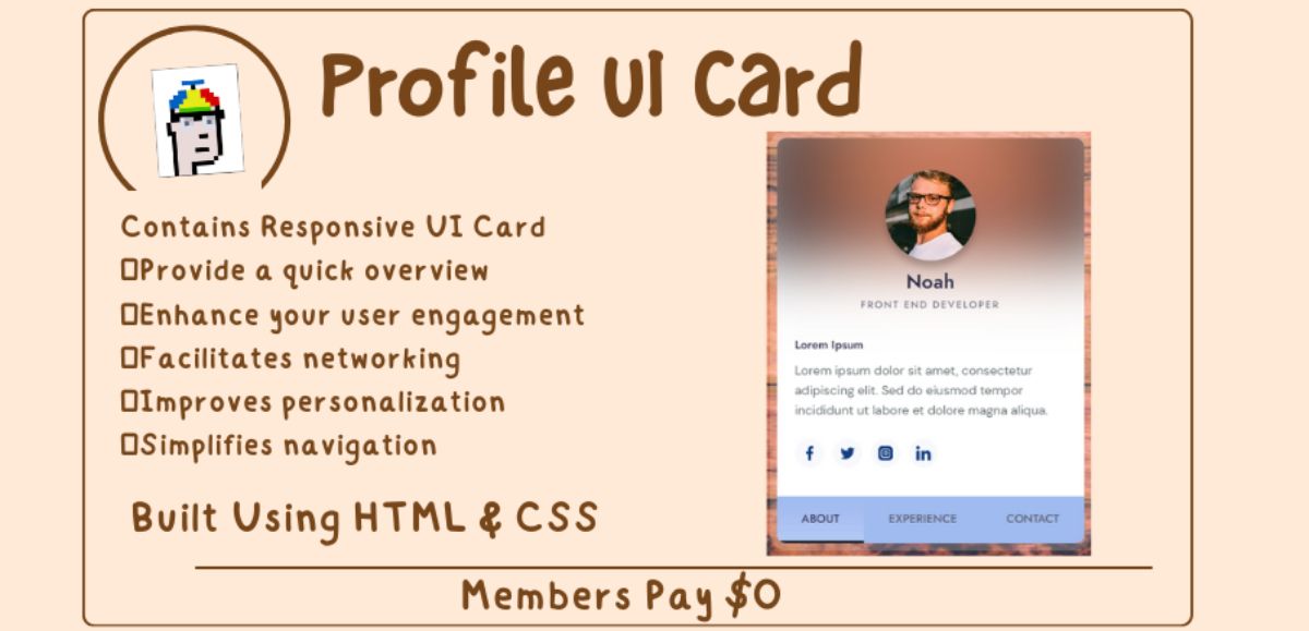Profile UI card