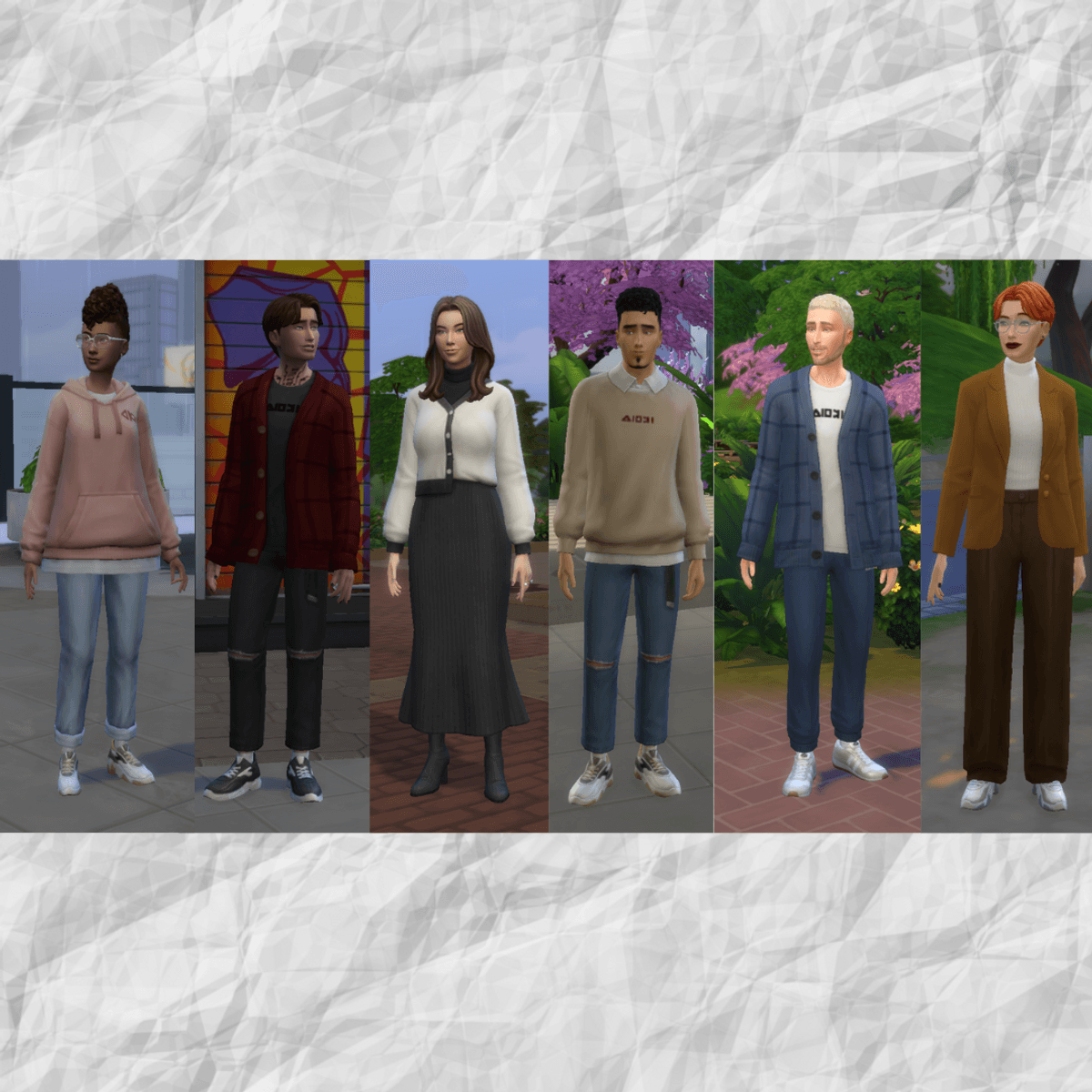 6 персонажів The Sims 4 (база+Incheon Arrivals Kit)