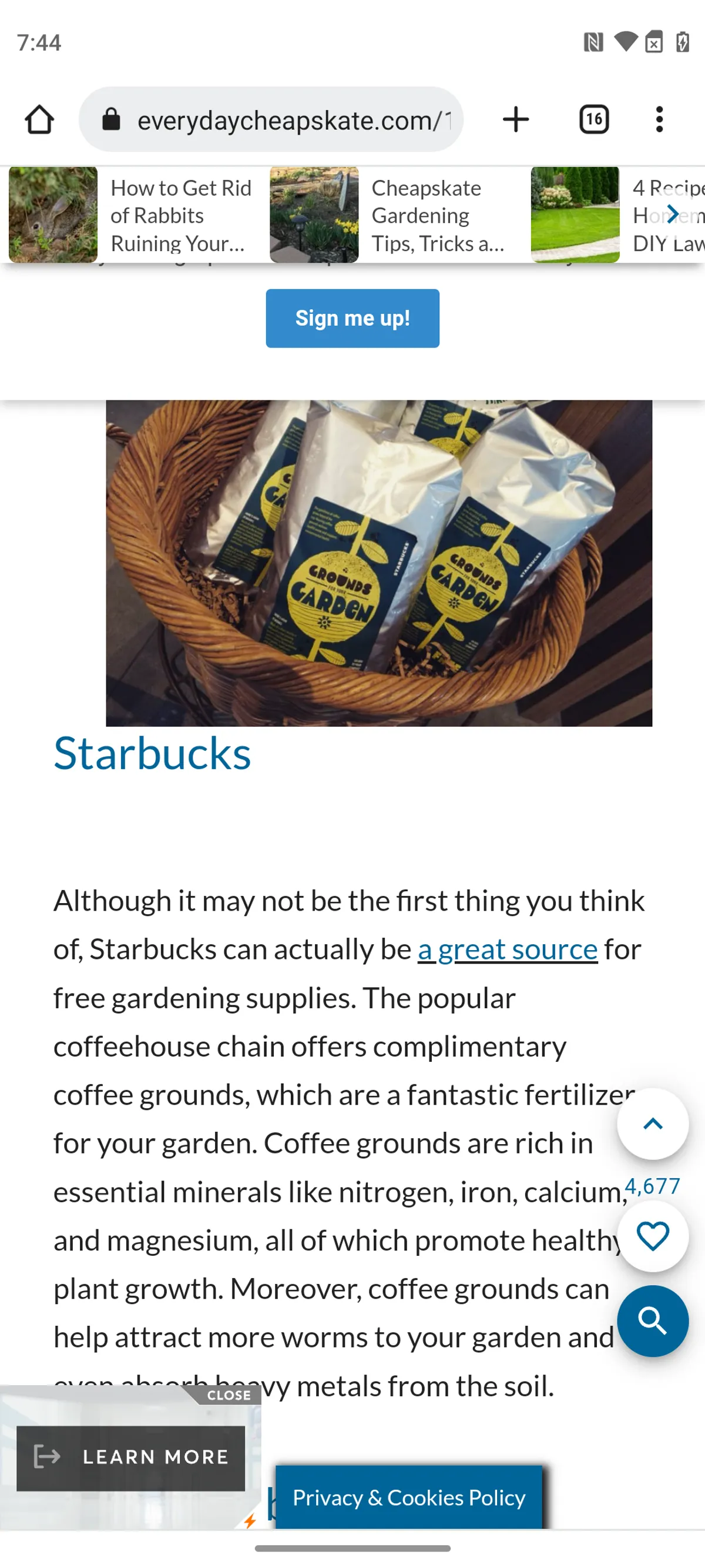 How 2 get free garden supplies — Twp popcorn