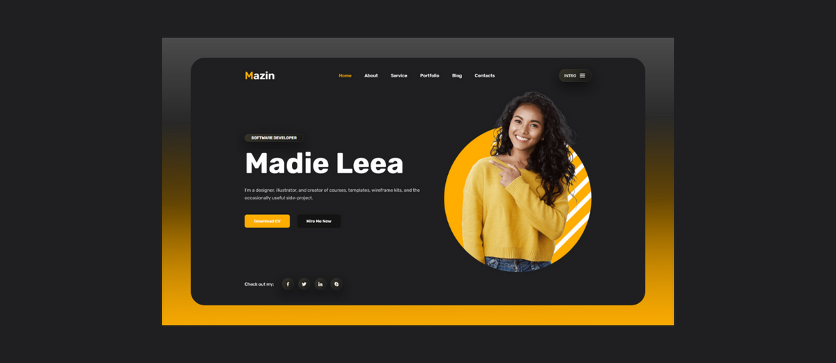 Responsive Animated Personal Website Design🌟 - Buymeacoffee