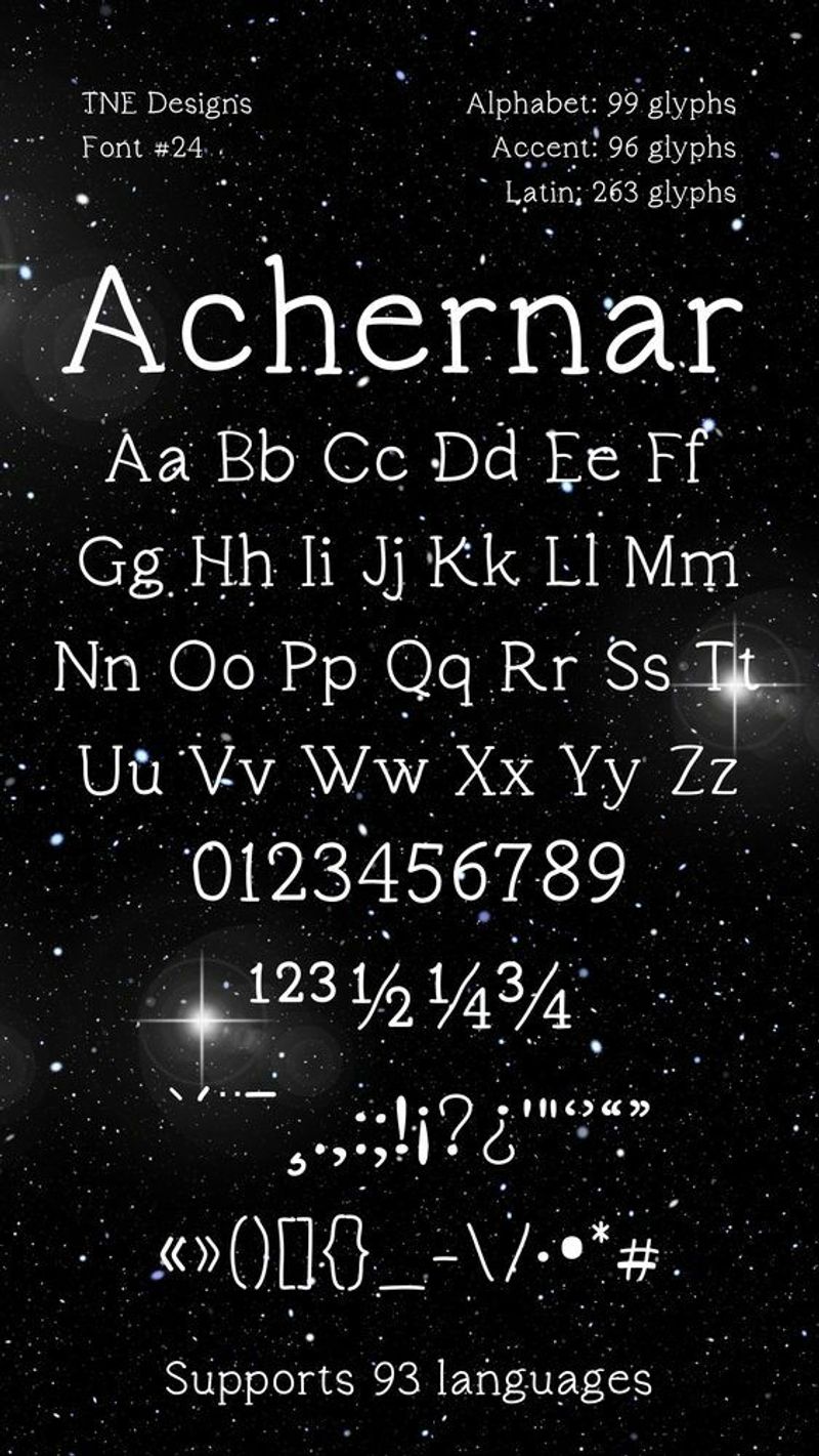 Achernar serif font