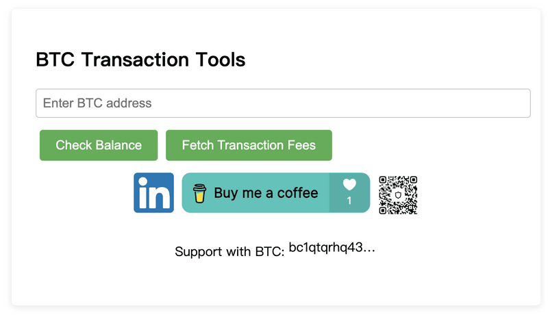 BTC Transaction Tools