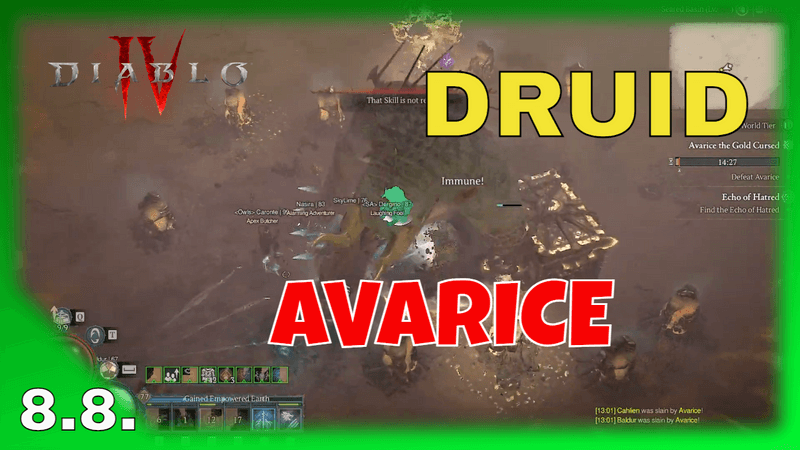 Diablo 4 : Season 1- WB Avarice - #DRUID +77lvl [CZ]