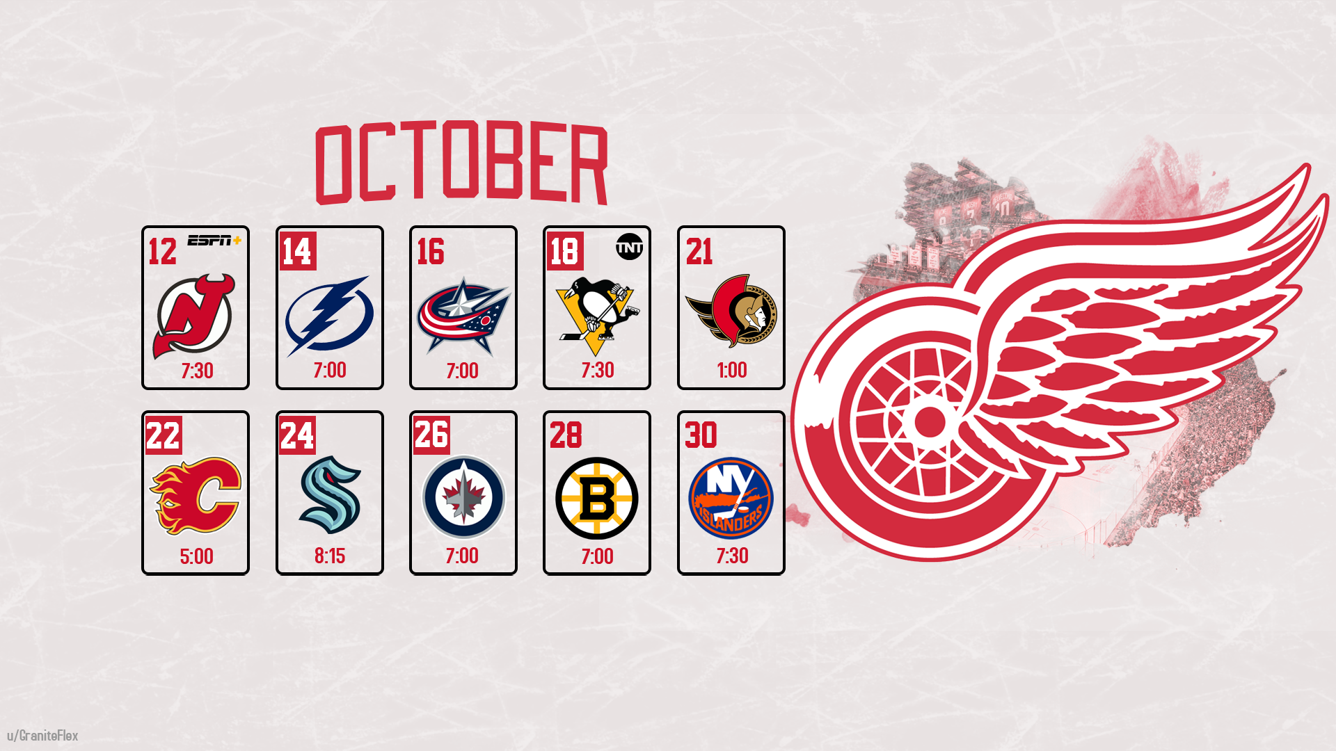 Detroit Red Wings 2023/24 Schedule