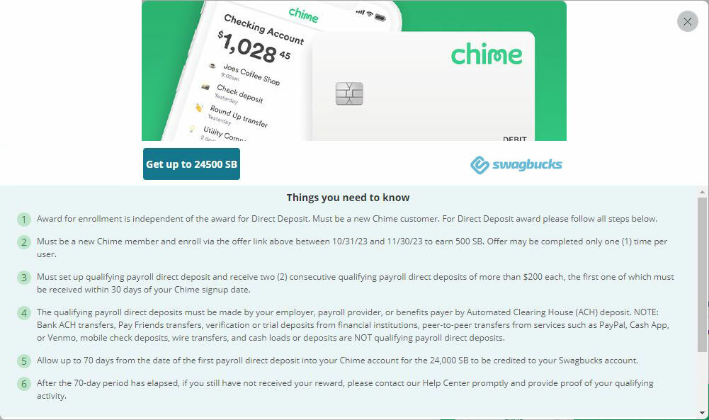 🏃‍♀️🏃‍♂️ Earn up to 345 for Opening a New Chime Account (YMMV, exp. 11