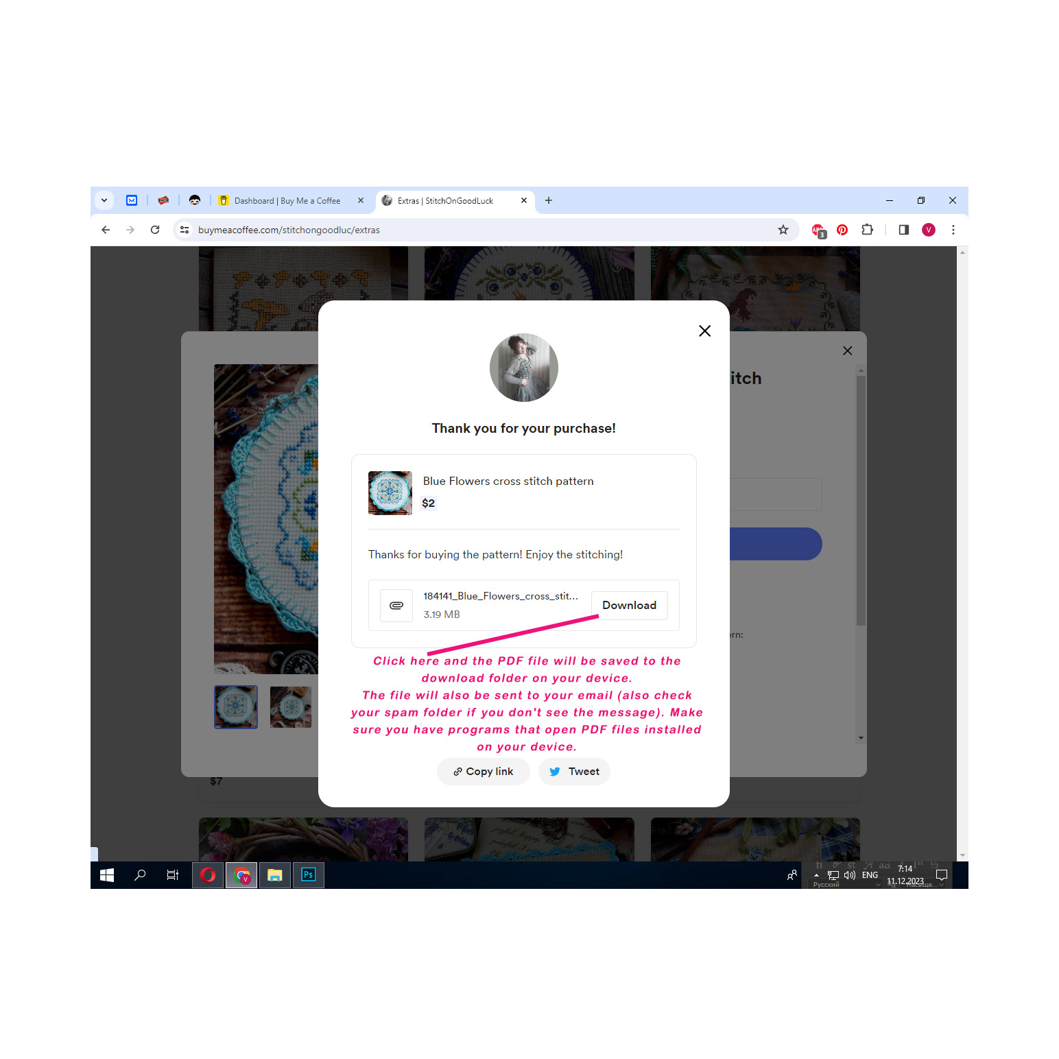 How to download patterns stitchongoodluck buymeacoffee