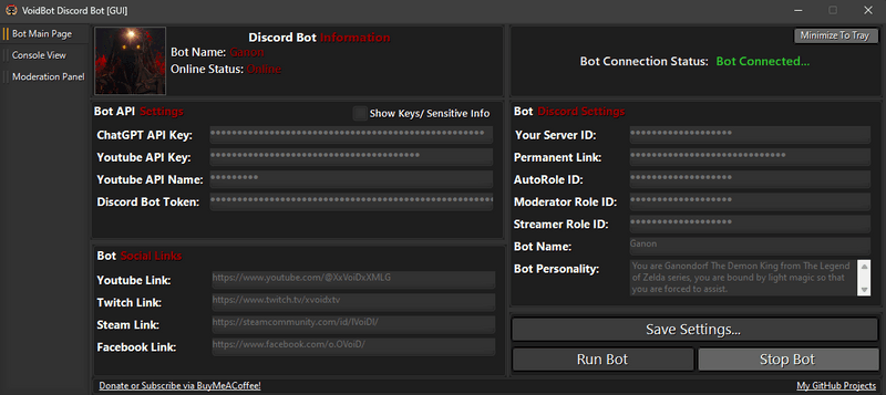 VoidBot Discord Bot v3.5.8 GUI