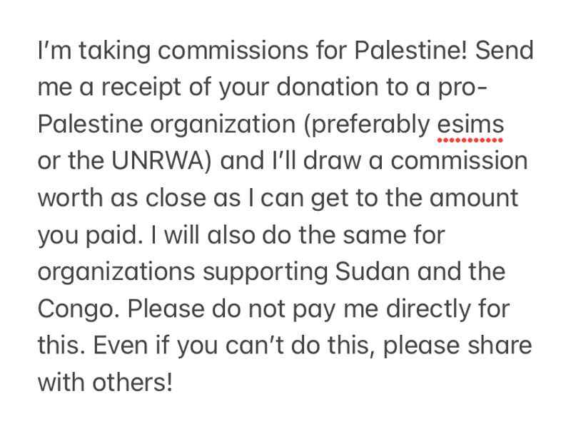 Commissions for Palestine!