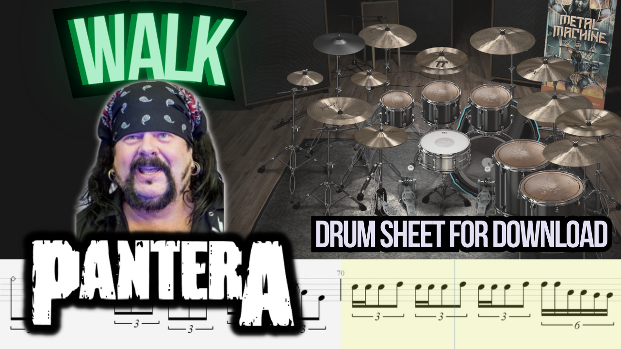 PANTERA - Walk / Video, Drum Sheet and Midi File now available — Invisible  Drummer