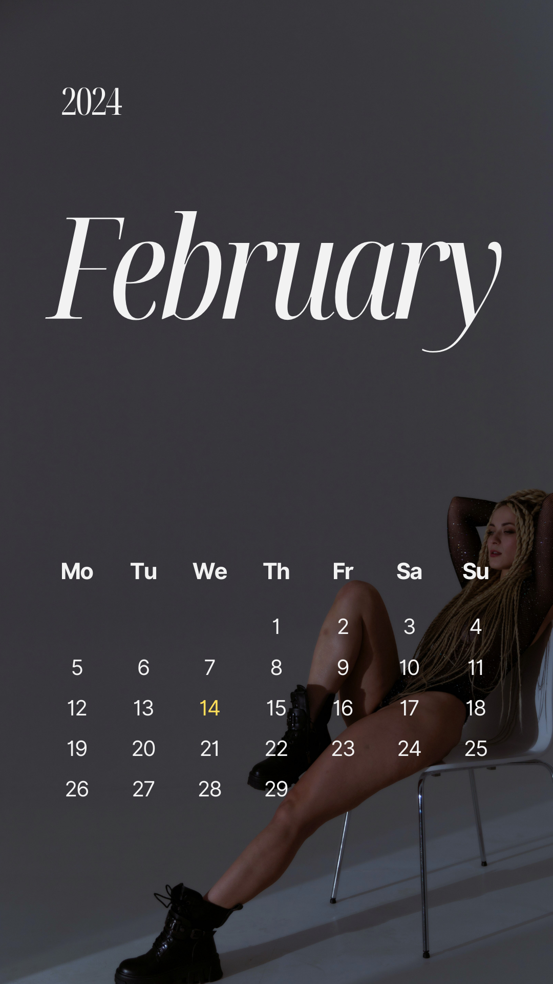 Custom calendar for February 2024 for my audience. It's free! — Tasha -  Buymeacoffee