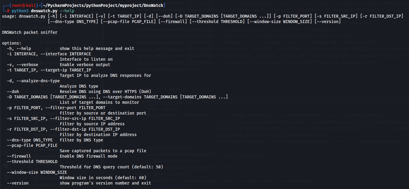 🎉🔍 DNSWatch DNS Traffic Monitoring and Analysis Tool! 🔍🎉 — halildeniz