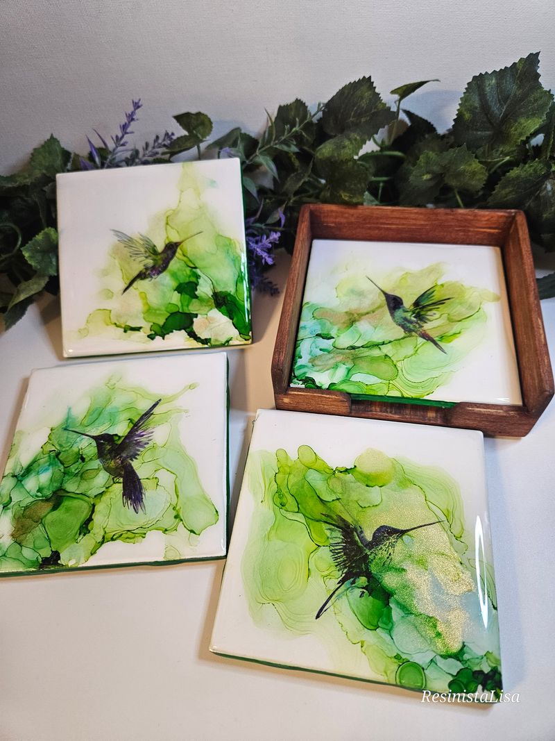 Alcohol Ink Tile Coasters