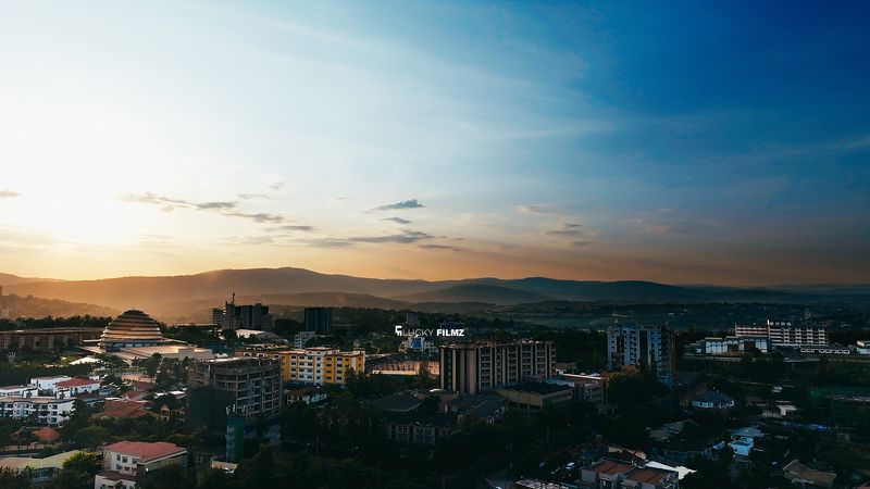 Golden hour in Kigali✨The city’s skyline glows with breathtaking colors.