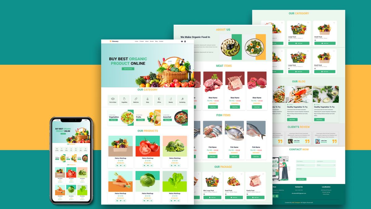 Fresh Grocery website Design Source code are uploaded — DM 007 ...